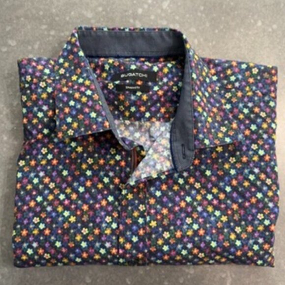 Bugatchi Shaped Fit Floral Button-Up Shirt – Size Large - Picture 3 of 14